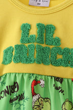Green Grinch French Knot Bow Bubble
