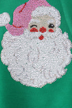 Green Santa Sequin Mom&me Top