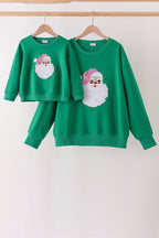 Green Santa Sequin Mom&me Top