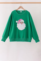 Green Santa Sequin Mom&me Top