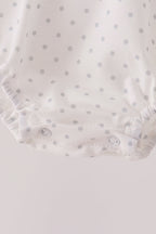 White Santa Baby French Knot Ruffle Bubble