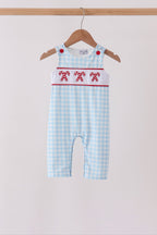 Blue Candy Cane Embroidery Gingham JonJon