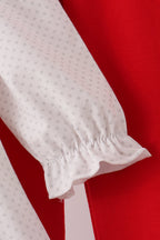 White Candy Cane Smocked polka dot Ruffle Pants Set