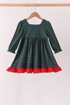Forest Plaid Smocked Dress