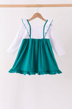 Forest Nativity Embroidery Ruffle Dress