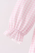 Pink Nutcracker Smocked Ruffle Bubble