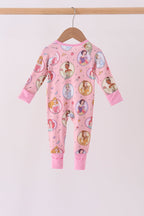 Pink Princess Zipper Bamboo Romper