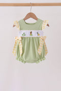 Green Princess Frog Embroidery Ruffle Bubble