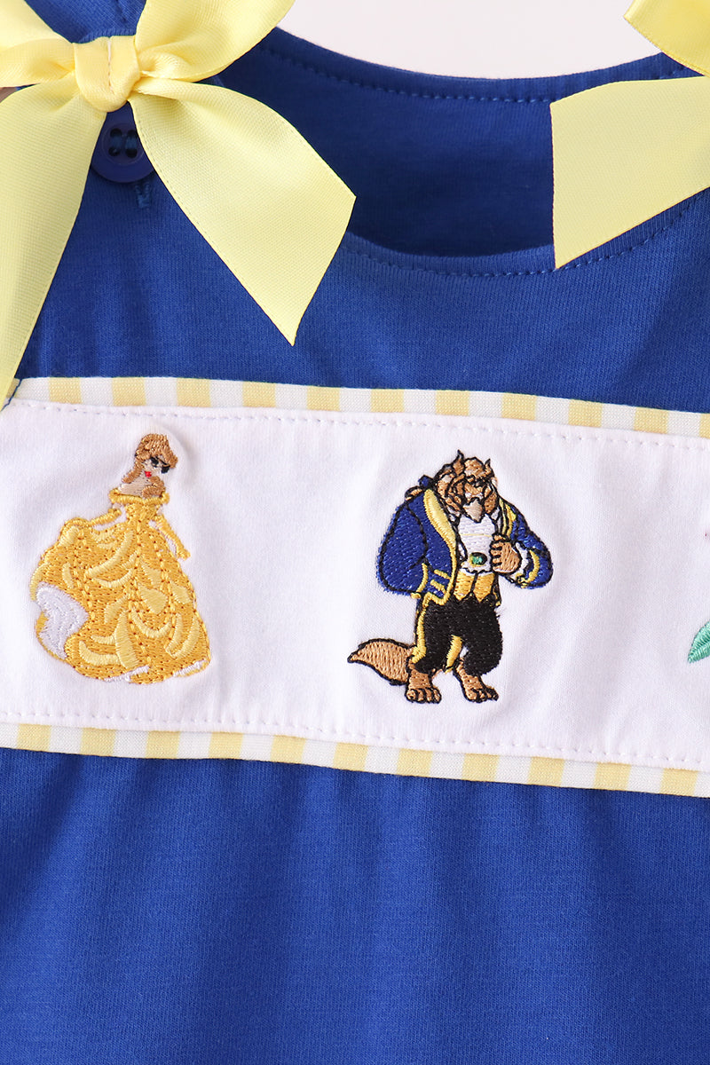 Royal Blue Character Embroidery Bloomer Set