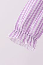 Purple Stripe Frozen Smocked Romper