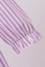 Purple Stripe Frozen Embroidery Dress