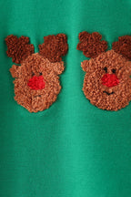 Green Reindeer French Knot Romper