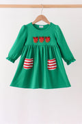 Green Reindeer French Knot Dress