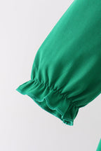 Green Reindeer French Knot Dress