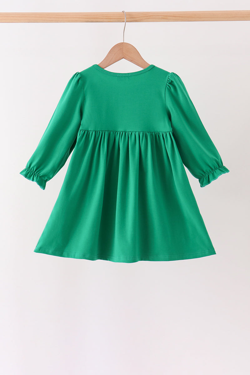 Green Reindeer French Knot Dress