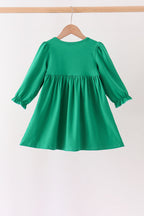 Green Reindeer French Knot Dress
