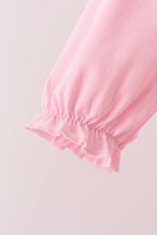 Pink Santa French Knot Ruffle Skorts Set
