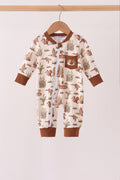 Brown Duck Embroidery Romper