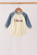 Navy&yellow farm embroidery bubble