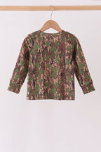 Camouflage Moose Embroidery Top