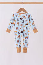 Blue Nativity Zip Bamboo Romper