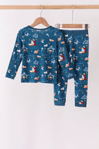 Navy Nativity Bamboo Pants Set