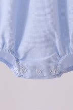 Blue turkey embroidery checkered bubble