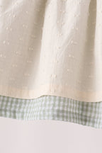Beige turkey embroidery bloomer set