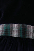 Navy plaid bow dress