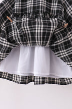 Black&white plaid dress