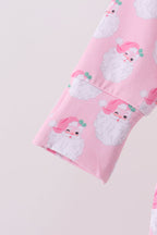 Pink christmas santa claus bamboo romper