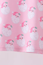 Pink santa claus bamboo pajama set