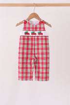 Red christmas tree truck embroidery plaid jonjon