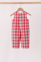 Red christmas tree truck embroidery plaid jonjon