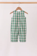 Green christmas tree truck embroidery plaid jonjon