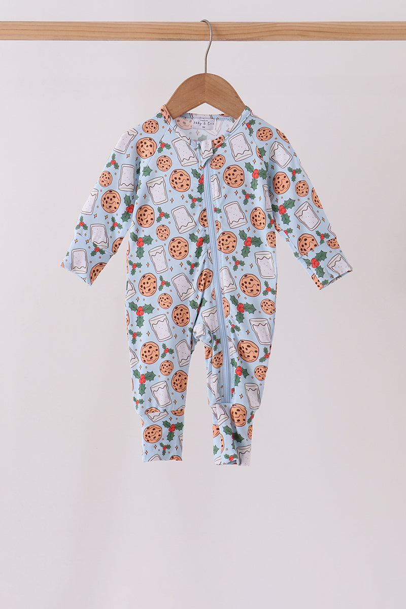 Blue milk cookie holly bamboo romper