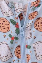 Blue milk cookie holly bamboo romper