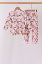 Pink milk cookie holly bamboo pajama set
