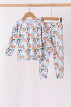Blue milk cookie holly bamboo pajama set