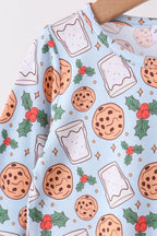Blue milk cookie holly bamboo pajama set