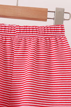 Red stripe christmas tree embroidery pants set