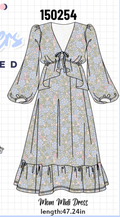 Blue Floral Ruffle Mom Dress