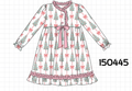 Pink Christmas Tree Bow Ruffle Dress